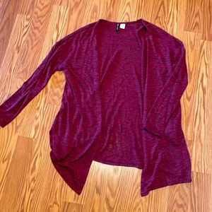 Maroon/Purple colored long sleeve open cardigan